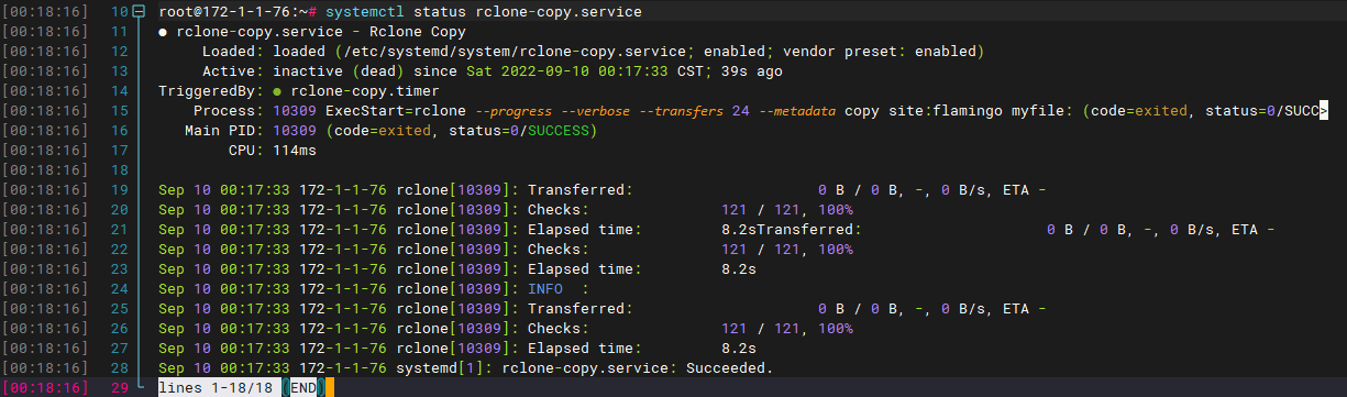 systemctl status rclone-copy.service
